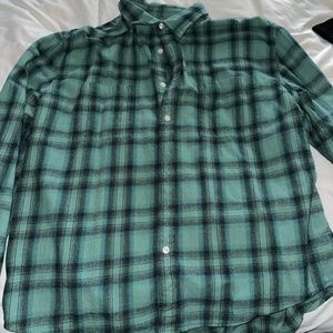 XL Arizona Black and Green Flannel Button Up
